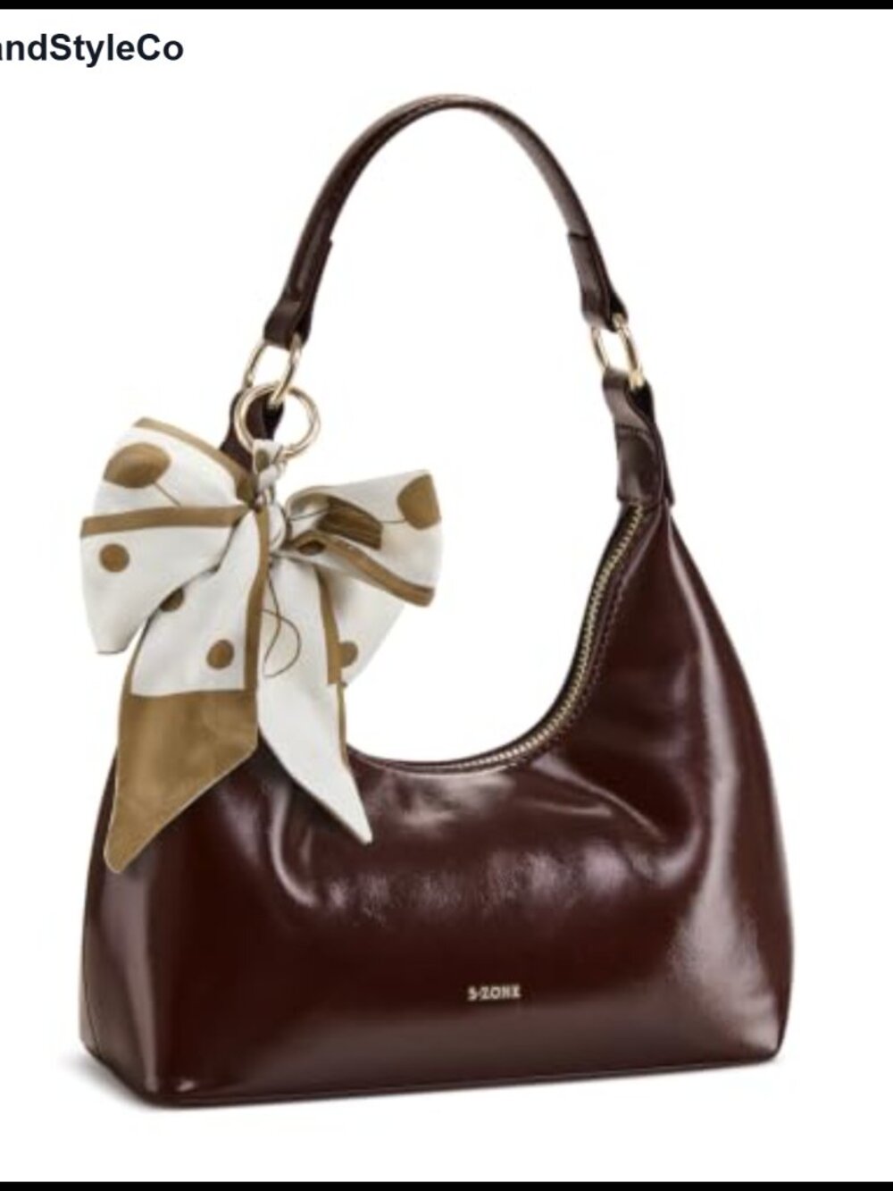 Vegan Leather Small Crossbody Hobo Bag with 2 Detachable Straps